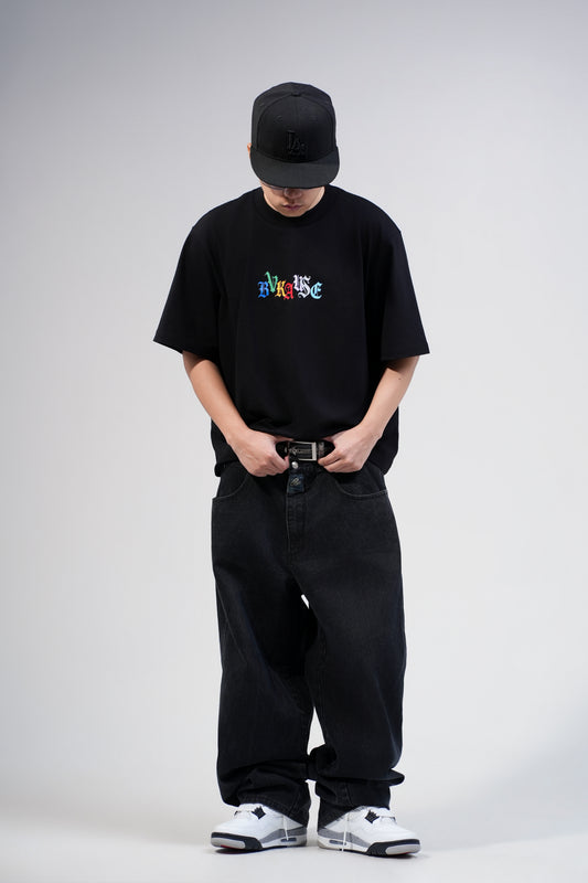 BVK SPECTRUM TEE - BOXY CROPPED FIT - OBSIDIAN BLACK