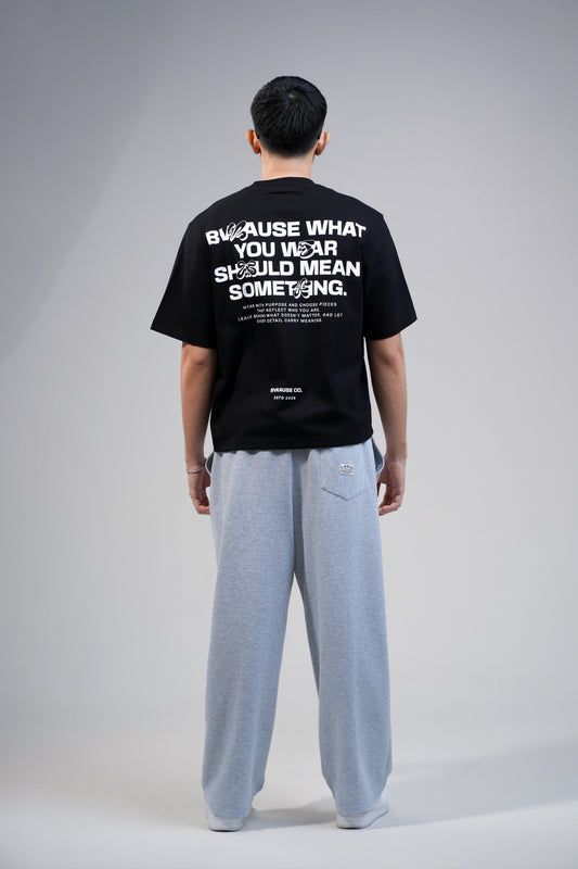 BVK THE INTENT TEE - BOXY CROPPED FIT - OBSIDIAN BLACK