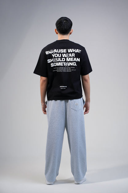 BVK THE INTENT TEE - BOXY CROPPED FIT - OBSIDIAN BLACK
