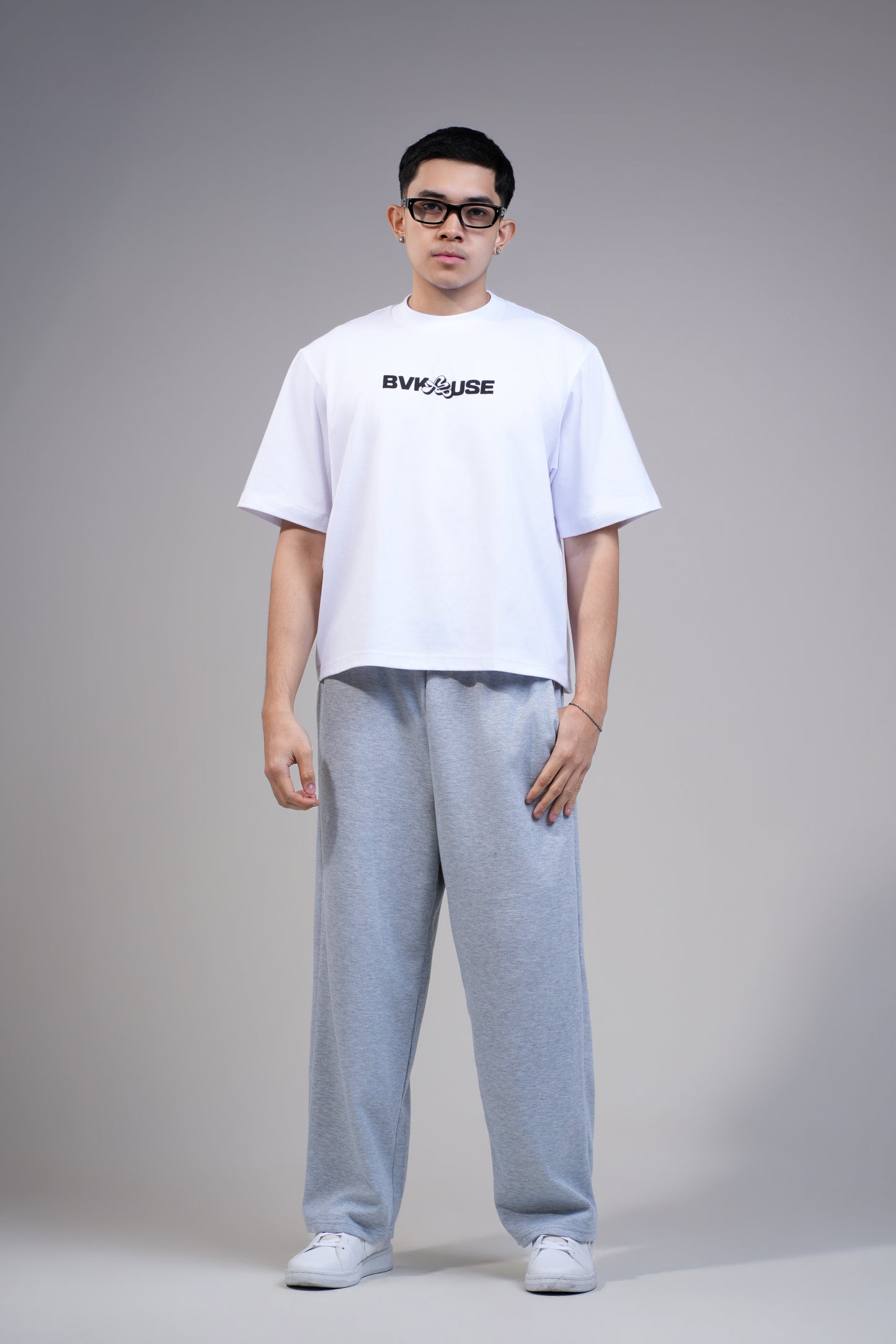 BVK THE INTENT TEE - BOXY CROPPED FIT - CLOUD WHITE