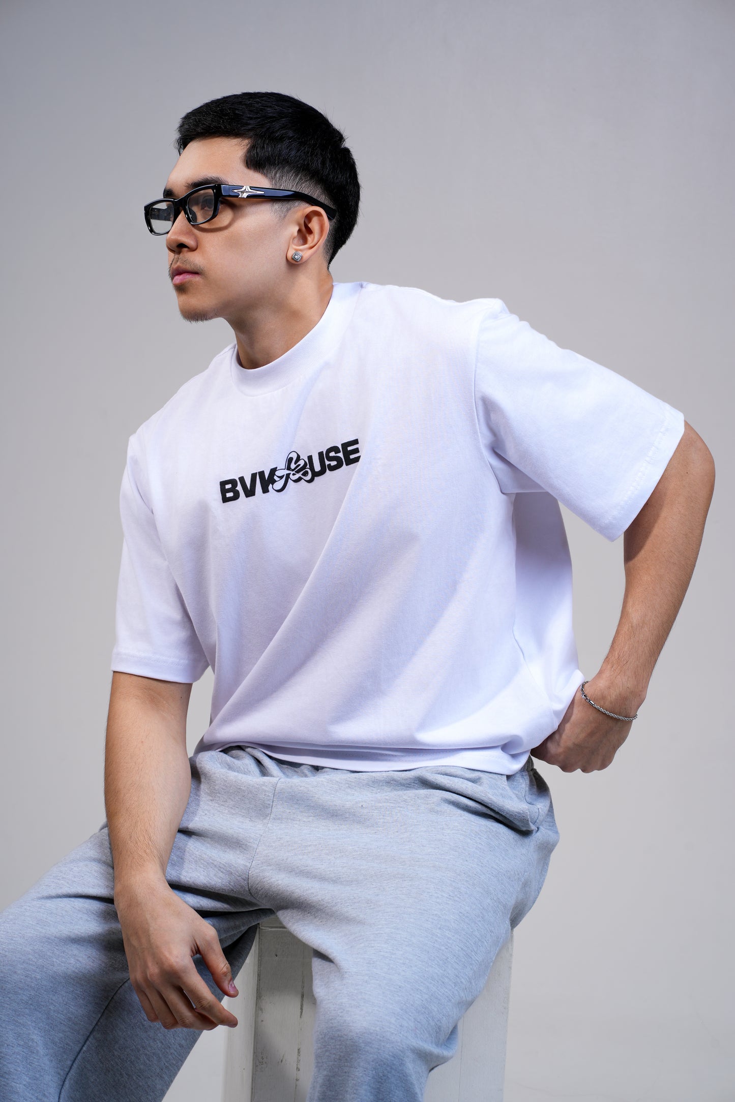 BVK THE INTENT TEE - BOXY CROPPED FIT - CLOUD WHITE
