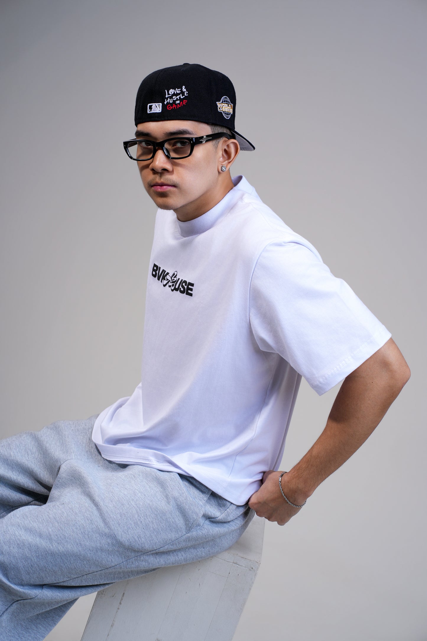 BVK THE INTENT TEE - BOXY CROPPED FIT - CLOUD WHITE