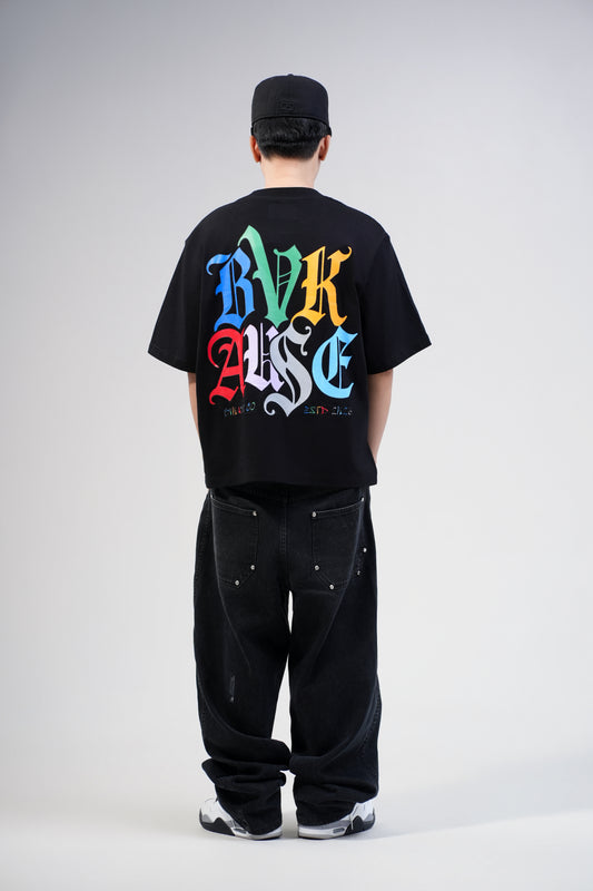 BVK SPECTRUM TEE - BOXY CROPPED FIT - OBSIDIAN BLACK