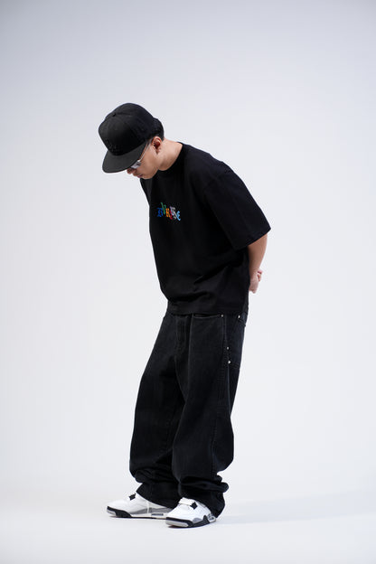 BVK SPECTRUM TEE - BOXY CROPPED FIT - OBSIDIAN BLACK