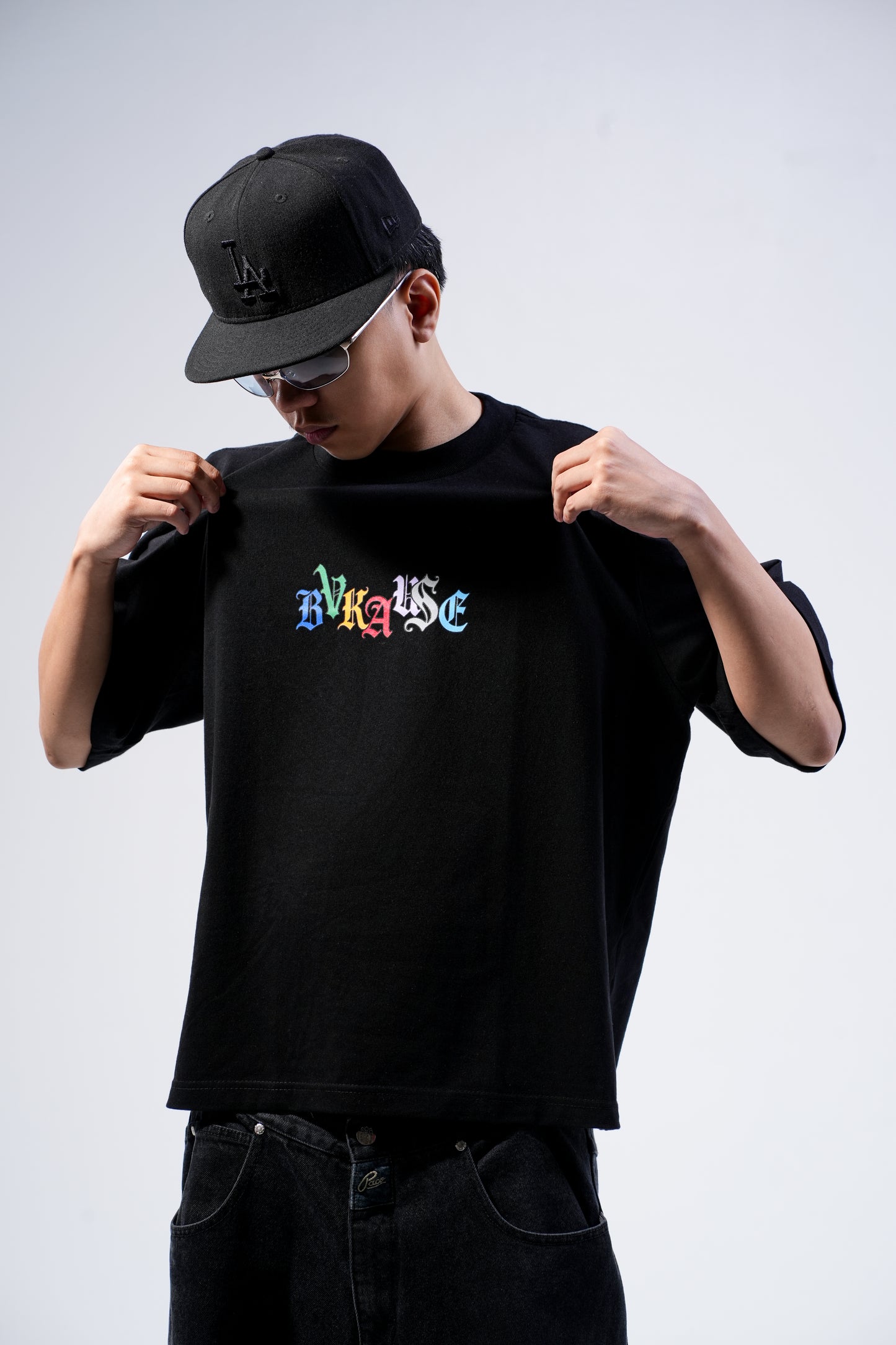 BVK SPECTRUM TEE - BOXY CROPPED FIT - OBSIDIAN BLACK