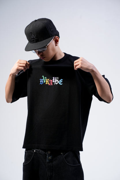 BVK SPECTRUM TEE - BOXY CROPPED FIT - OBSIDIAN BLACK