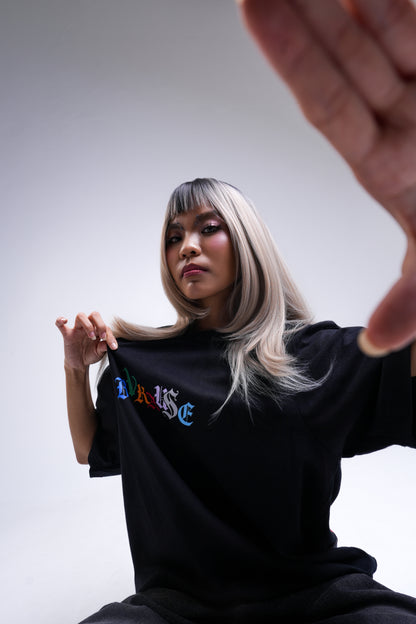 BVK SPECTRUM TEE - BOXY CROPPED FIT - OBSIDIAN BLACK