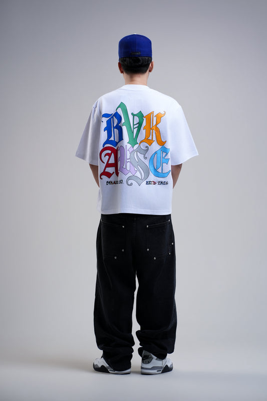 BVK SPECTRUM TEE - BOXY CROPPED FIT - CLOUD WHITE