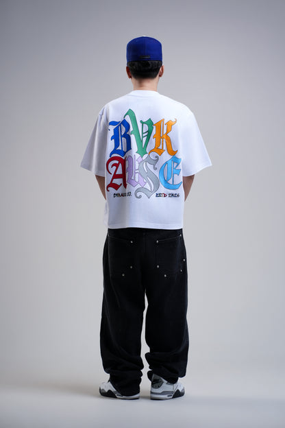 BVK SPECTRUM TEE - BOXY CROPPED FIT - CLOUD WHITE