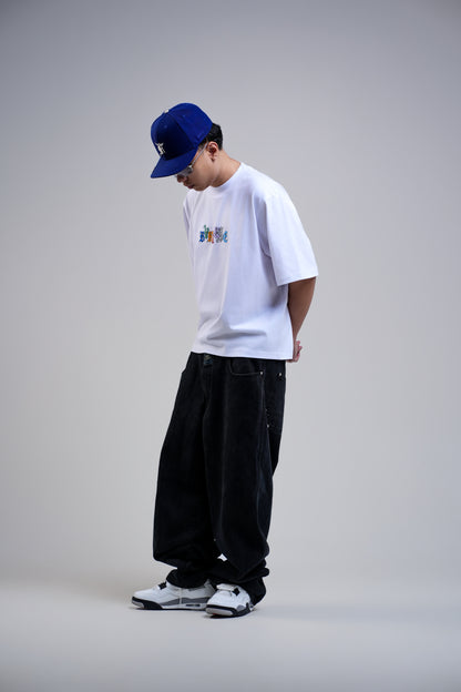 BVK SPECTRUM TEE - BOXY CROPPED FIT - CLOUD WHITE