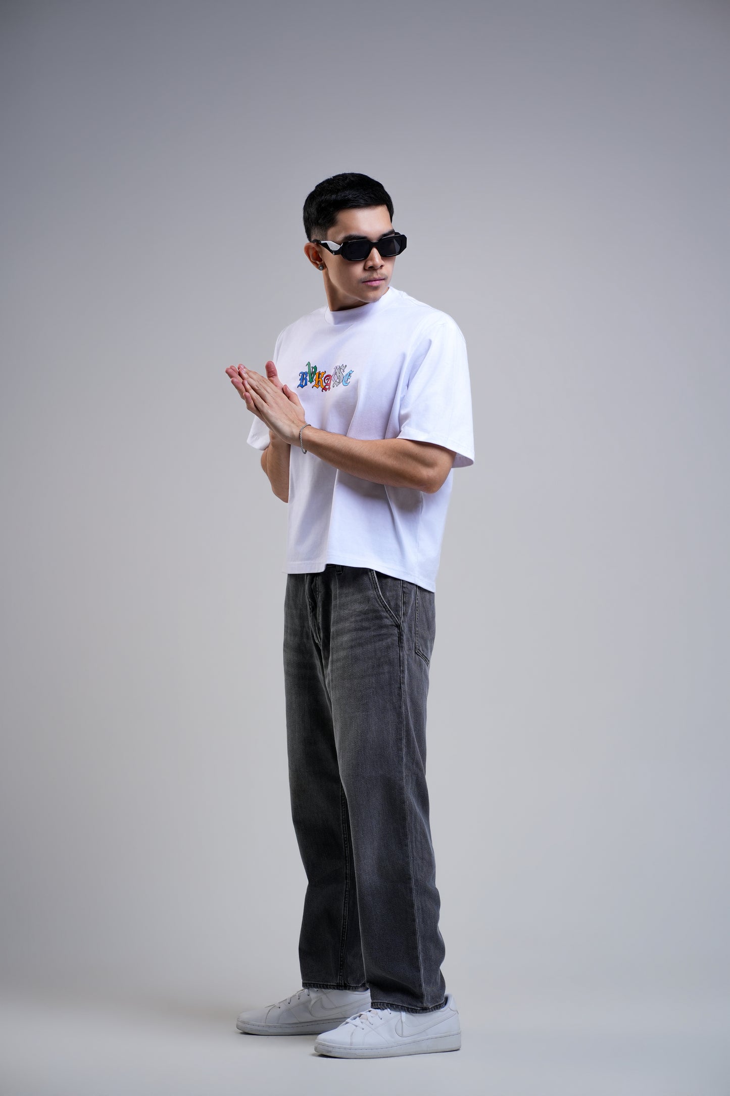 BVK SPECTRUM TEE - BOXY CROPPED FIT - CLOUD WHITE