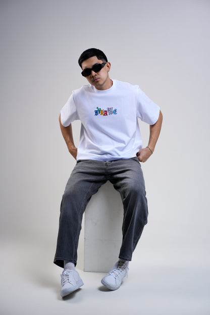 BVK SPECTRUM TEE - BOXY CROPPED FIT - CLOUD WHITE