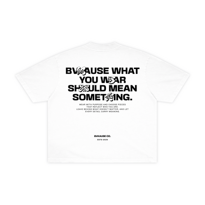 BVK THE INTENT TEE - BOXY CROPPED FIT - CLOUD WHITE