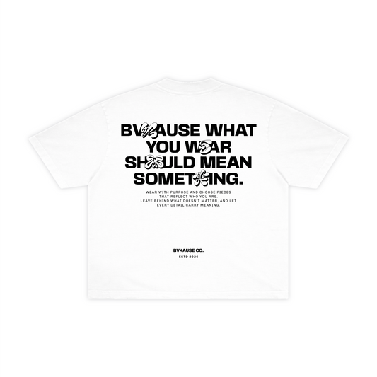 BVK THE INTENT TEE - BOXY CROPPED FIT - CLOUD WHITE