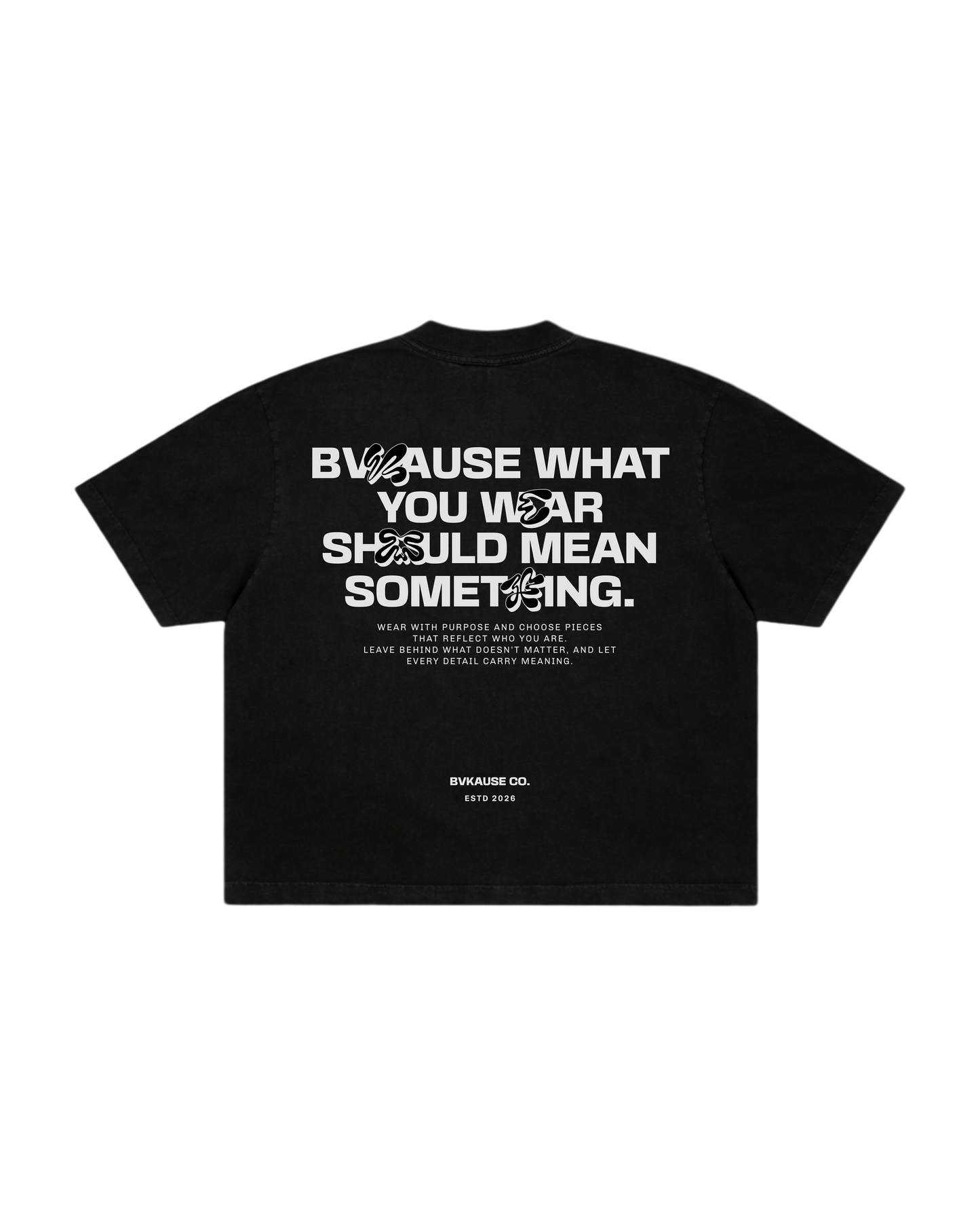 BVK THE INTENT TEE - BOXY CROPPED FIT - OBSIDIAN BLACK
