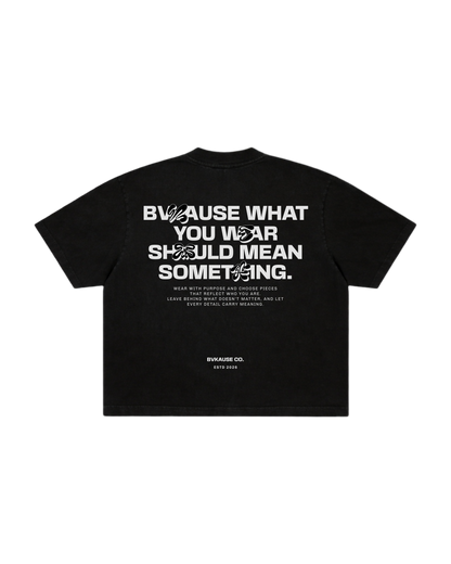 BVK THE INTENT TEE - BOXY CROPPED FIT - OBSIDIAN BLACK