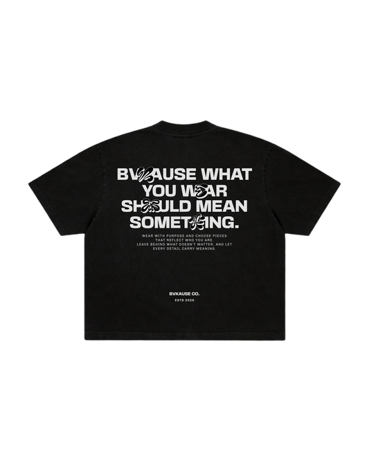 BVK THE INTENT TEE - BOXY CROPPED FIT - OBSIDIAN BLACK