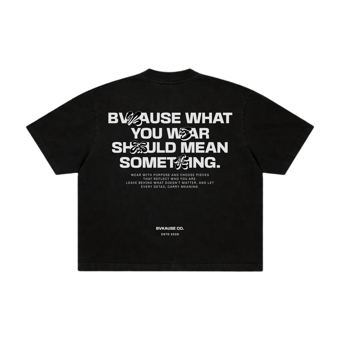 BVK THE INTENT TEE - BOXY CROPPED FIT - OBSIDIAN BLACK
