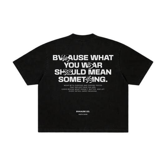BVK THE INTENT TEE - BOXY CROPPED FIT - OBSIDIAN BLACK