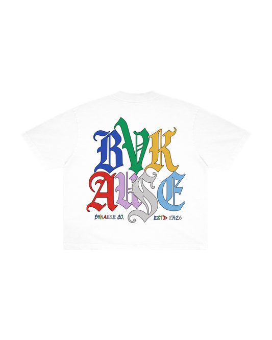 BVK SPECTRUM TEE - BOXY CROPPED FIT - CLOUD WHITE