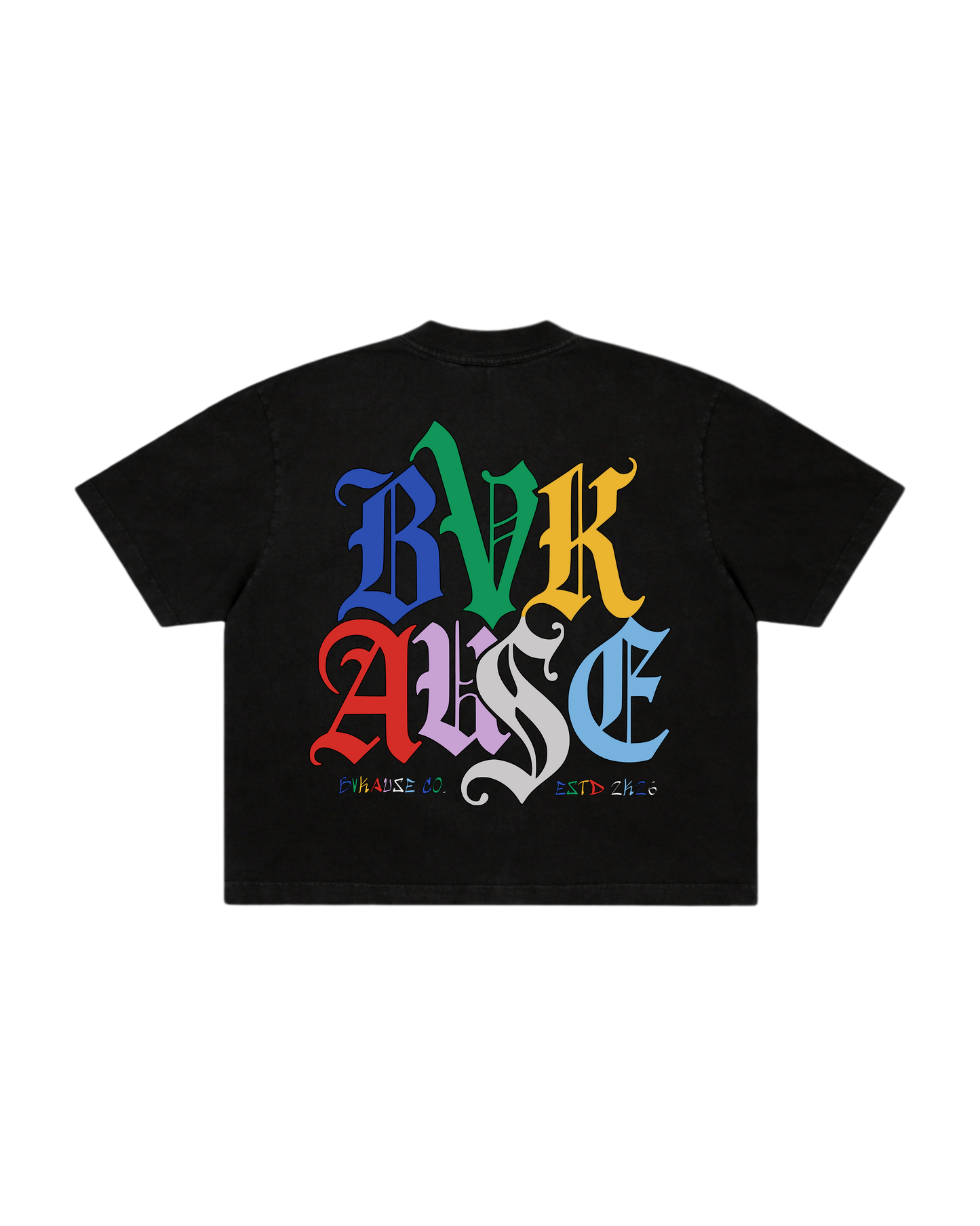 BVK SPECTRUM TEE - BOXY CROPPED FIT - OBSIDIAN BLACK