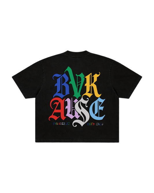 BVK SPECTRUM TEE - BOXY CROPPED FIT - OBSIDIAN BLACK