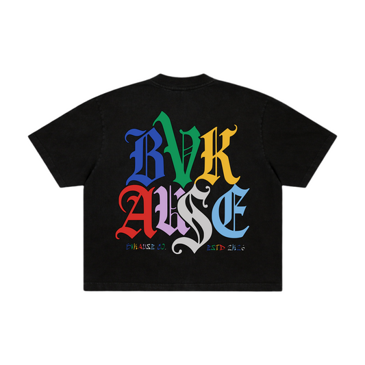 BVK SPECTRUM TEE - BOXY CROPPED FIT - OBSIDIAN BLACK
