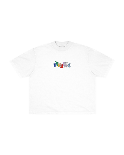 BVK SPECTRUM TEE - BOXY CROPPED FIT - CLOUD WHITE